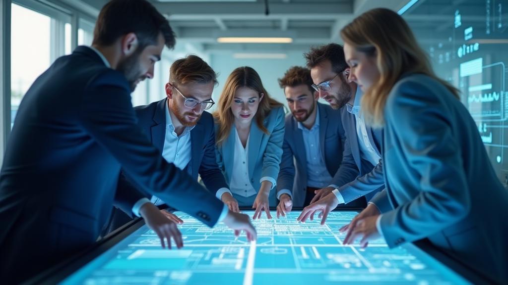 Teammitglieder der Connect Deutschland AG bei der Planung